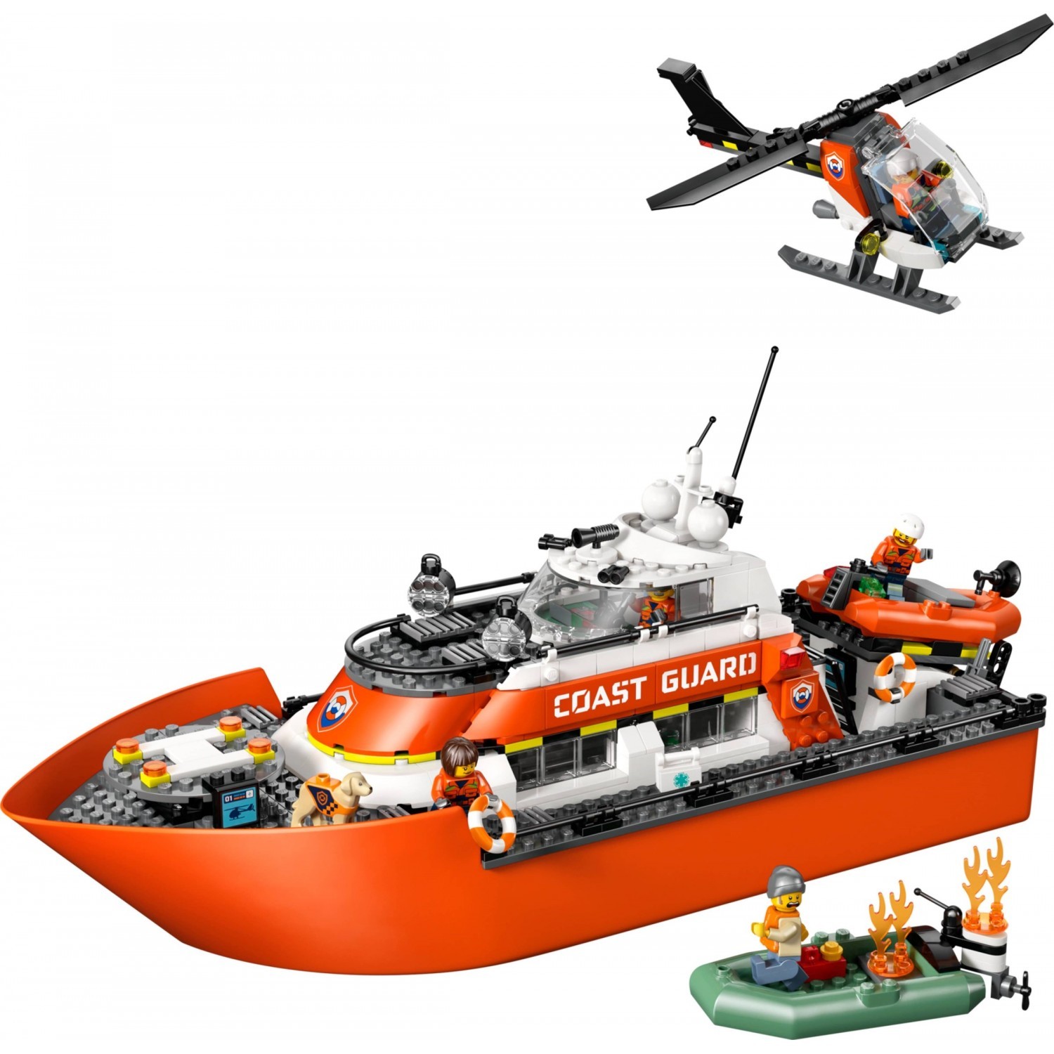 LEGO City 60504 - Le bateau de sauvetage et l'hélicoptère des garde-côtes